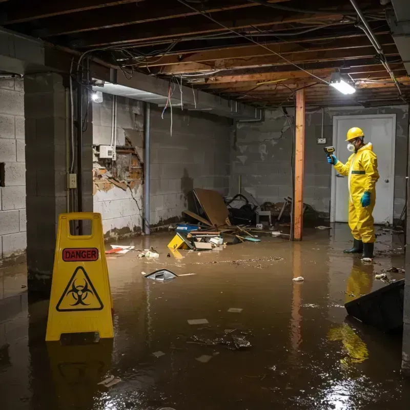 Flooded Basement Electrical Hazard in Clay County, WV Property